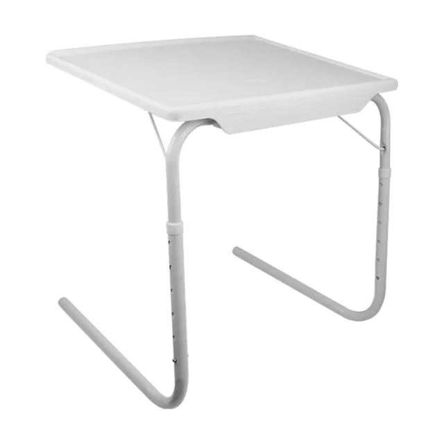Foldable Tray Table Portable Sofa TV Tray 6 Heights 3 Angles Laptop Desk Adjustable Eating Dinner Coffee White - Shop at LoveMi