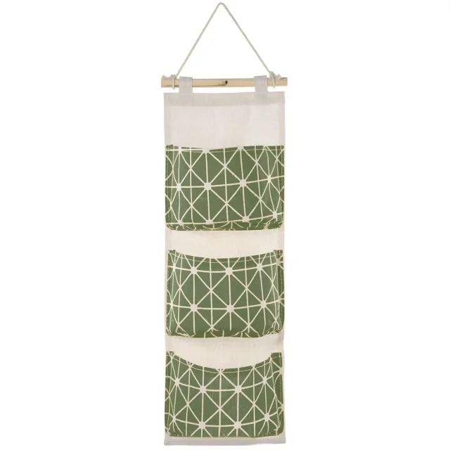 Wall Mounted Storage Bag Door Closet Hanging Storage Bag Organizer Waterproof 3 Pockets Pouch Green - Shop at LoveMi