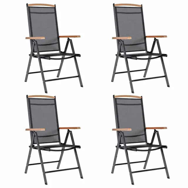 Folding Garden Chairs, Set of 4, with Textilene Default - Shop at LoveMi