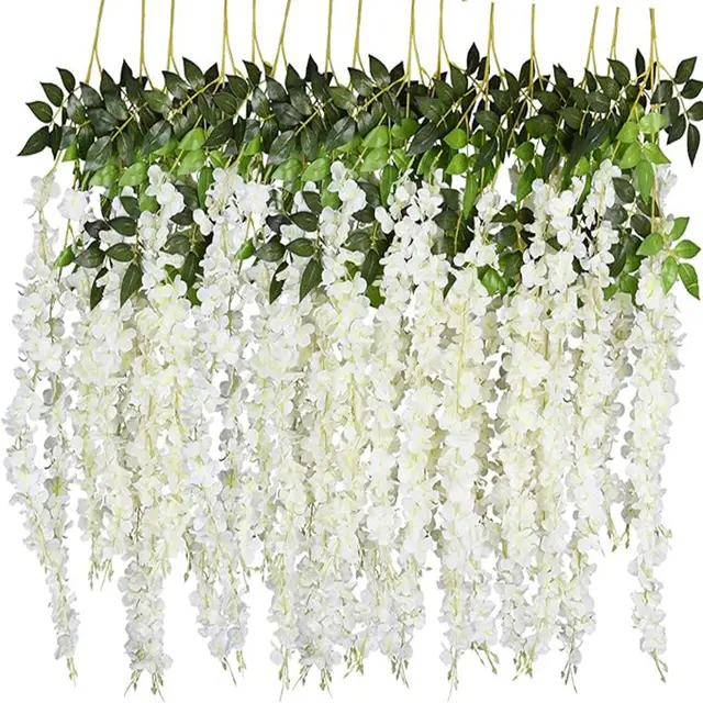 3.61 Ft Artificial Wisteria Flowers Vine Ratta Hanging Garland Silk Flowers String Garden Floral W13525779 - Shop at LoveMi