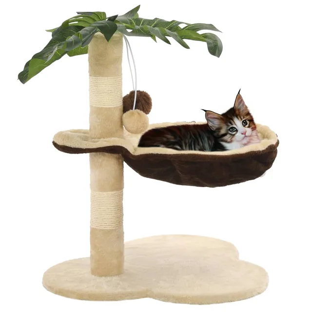 Cat Scratching Post with Sisal Scratching Bar 50 cm Beige and Brown - Shop at LoveMi