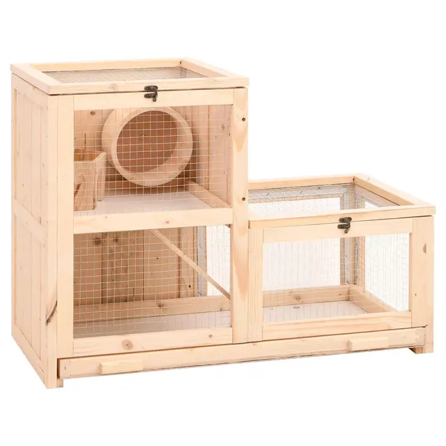 Hamster Cage 81x40x60 cm Solid Fir Wood Default - Shop at LoveMi