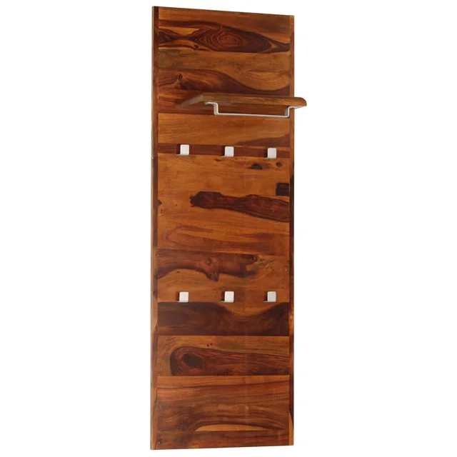 Wall mounted coat rack, solid acacia wood, 118×40 cm - Shop at LoveMi