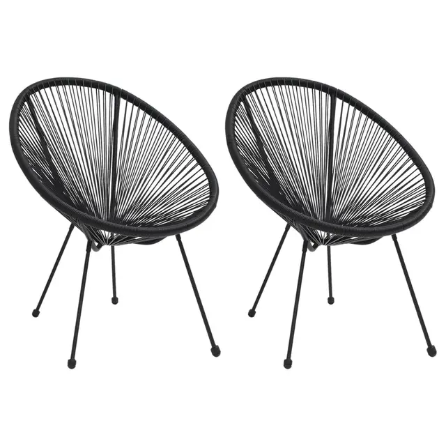 Moon Garden Chairs, ., Rattan, Black Default - Shop at LoveMi