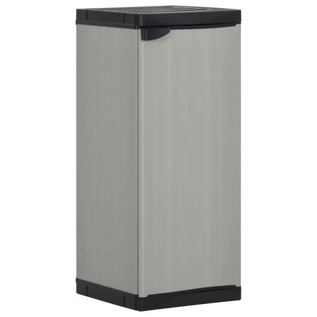 Garden Storage Cabinet with 1 Shelf Grey and Black 35x40x85 cm Default - Shop at LoveMi