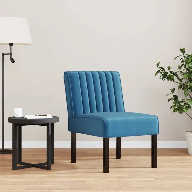 Upholstered Chair Blue Velvet Default - Shop at LoveMi