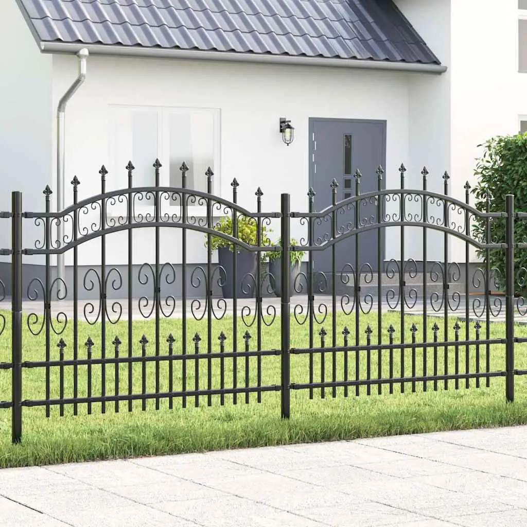 Garden Fence Grey 140 cm Powder-Coated Steel
