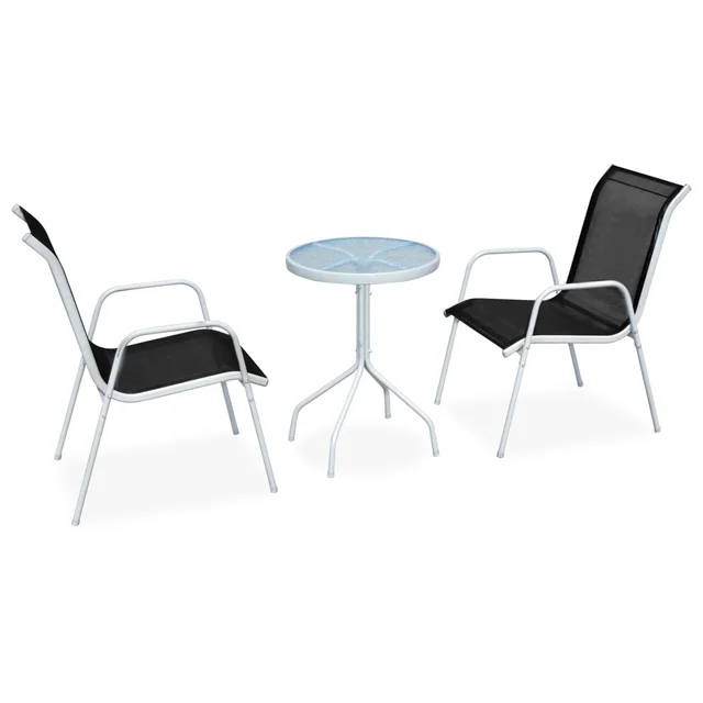 3 piece bistro set, steel, black Default - Shop at LoveMi