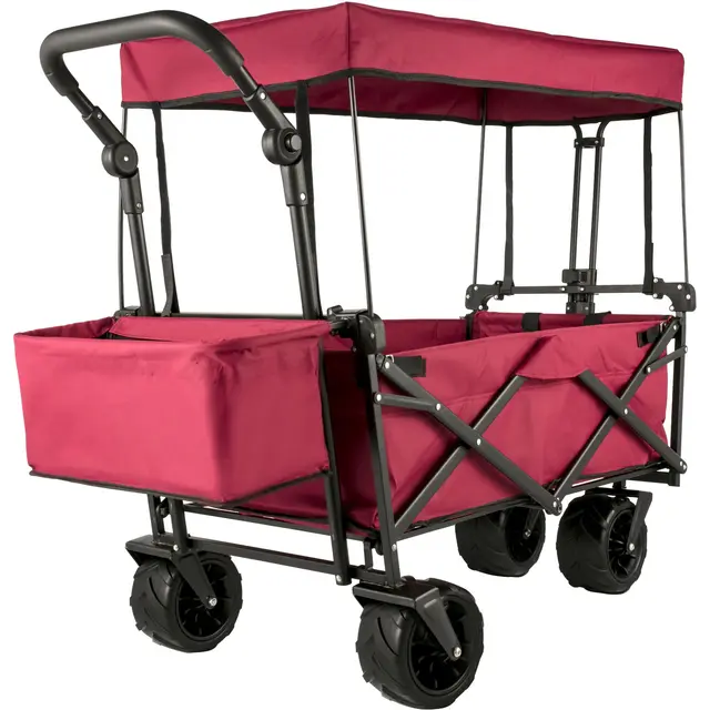 Collapsible Wagon Cart, Foldable Wagon Cart W Removable Canopy 600D Oxford Cloth, Collapsible Wagon Oversized Wheels Portable Folding Wagon Adjust... Dzdptc Rdhsku0001V0 - Shop at LoveMi