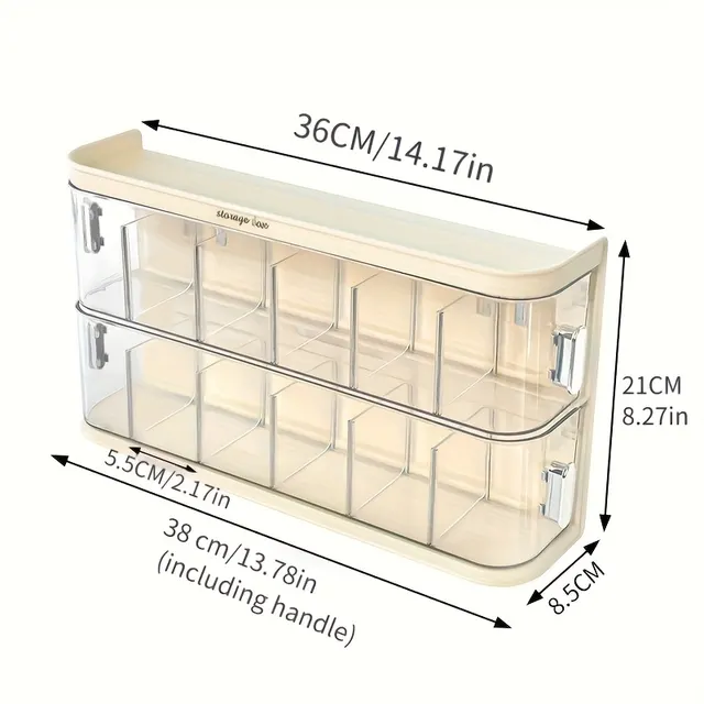 With 12 Compartments Wall mounted Hair Accessory Storage Box Large Capacity Plastic Storage Box, Can Store Hair Clips, Ties, And Jewelry Transp... 2Tier Creamcolored Accessory - Shop at LoveMi