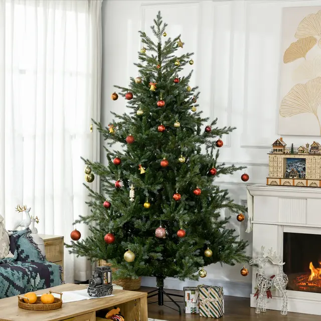 7.5' Artificial Wide Christmas Tree Holiday Décor Green - Shop at LoveMi