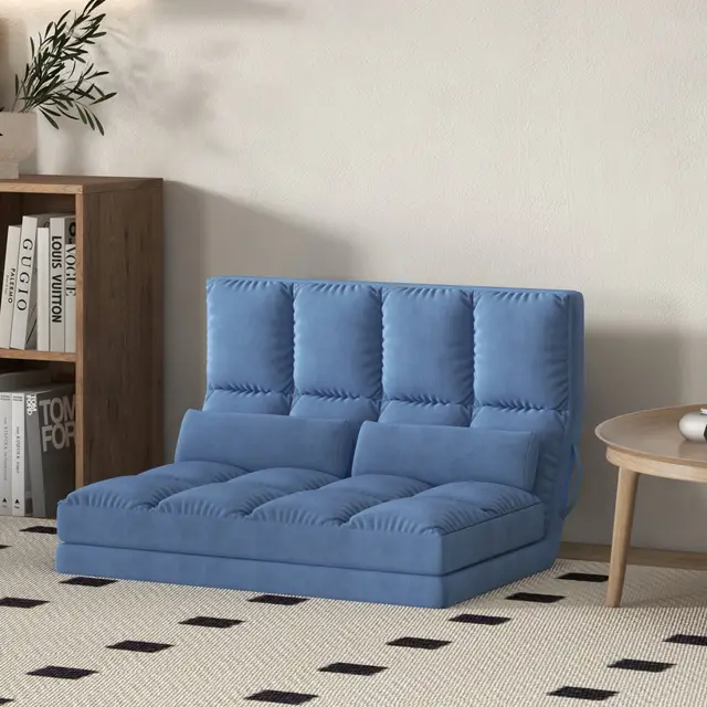 Convertible Floor Sofa Chair Blue - Shop at LoveMi
