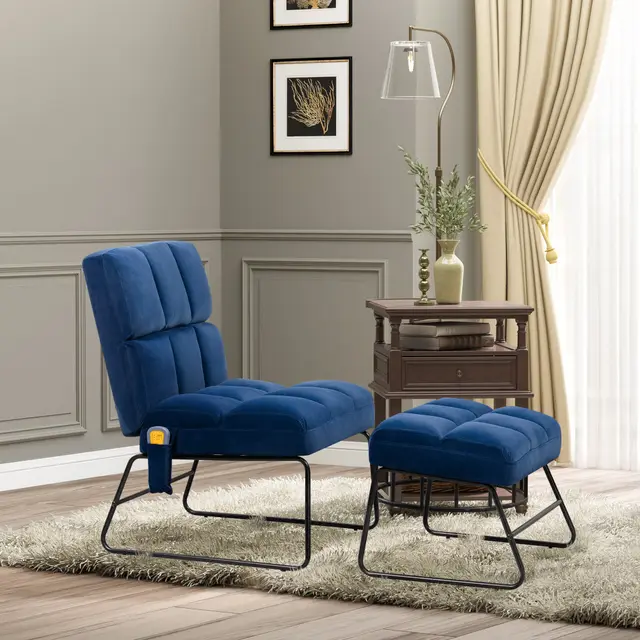 Accent Chair with Ottoman Blue - Shop at LoveMi