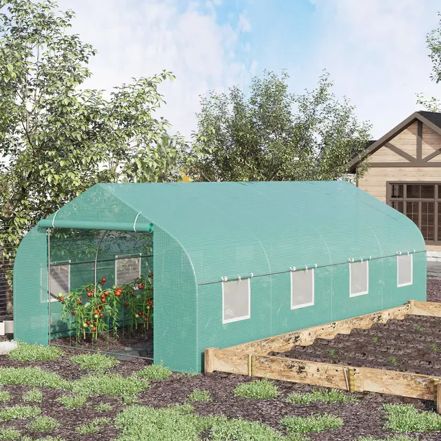 20' x 10' x 7' Outdoor Walk in Greenhouse Green - Shop at LoveMi