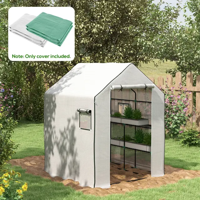 Set of 2 Model 01 0472 Walk in Greenhouse Cover Replacements Green, White - Shop at LoveMi