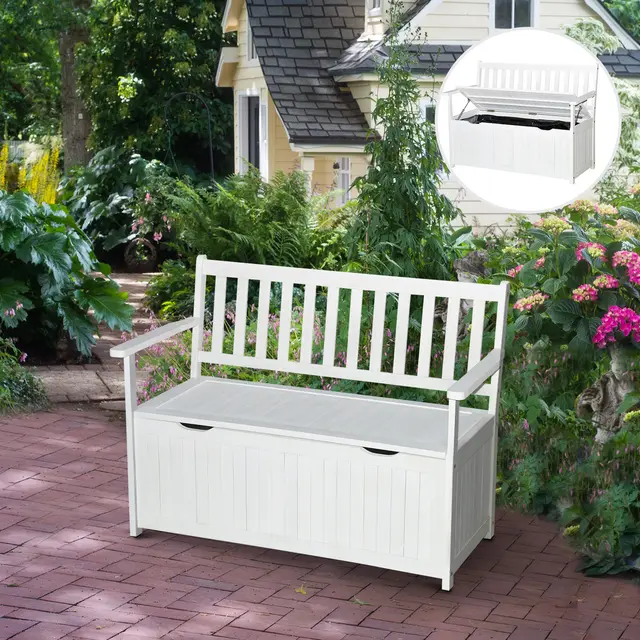 41 Gallon Outdoor Storage Bench White - Shop at LoveMi