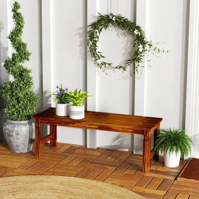2 Seat Garden Bench Carbonized - Shop at LoveMi