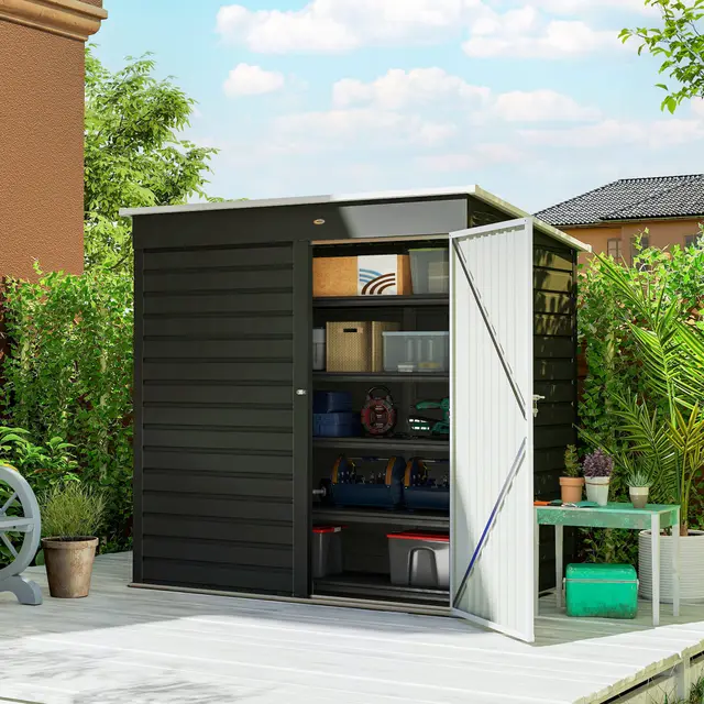6' x 4' Outdoor Garden Shed Dark Gray - Shop at LoveMi