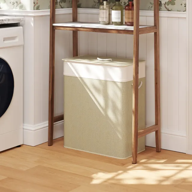 Laundry Basket with Lid and String Handles Natural Wood - Shop at LoveMi