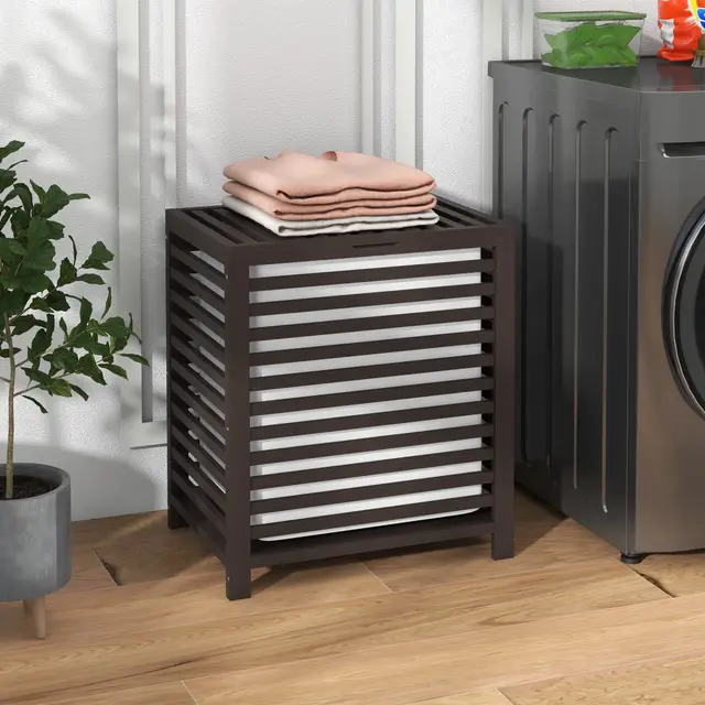 55 L Laundry Basket with Lid Coffee - Shop at LoveMi