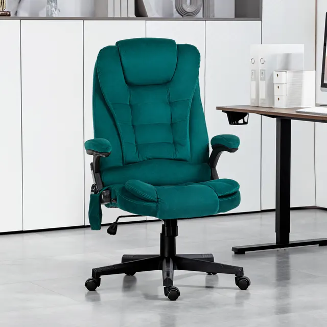 HOMCOM 6 Point Executive Office Chair with Heat Dark Green - Shop at LoveMi