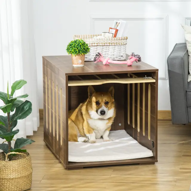 34'' 2 in 1 Dog Kennel Brown - Shop at LoveMi