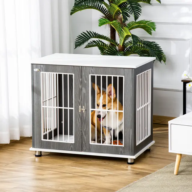 34'' 2 in 1 Dog Kennel Grey - Shop at LoveMi