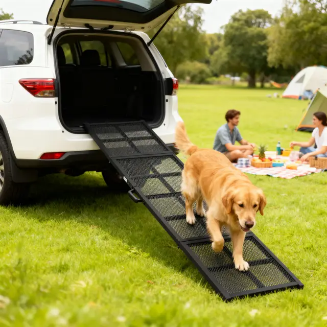 Dog Car Ramp, 75" x 20" Extra Long and Wide, Non Slip Surface, Folding Portable Pet Ramp for Large, Small & Senior Dogs Black - Shop at LoveMi