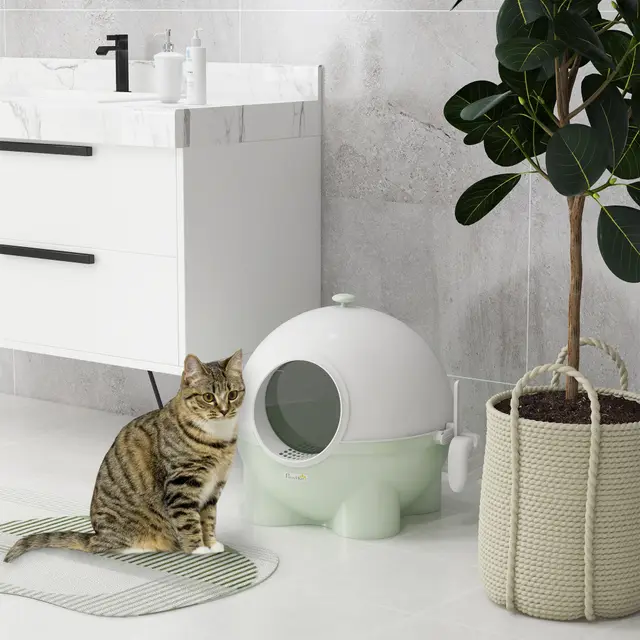 Hooded Cat Litter Box Green - Shop at LoveMi