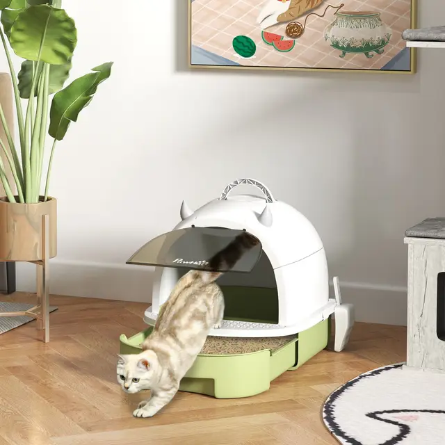 Covered Cat Litter Box with Lid Green - Shop at LoveMi
