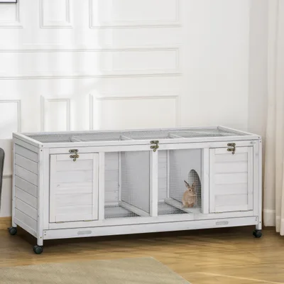 Rabbit Hutch with Wheels Gray - Shop at LoveMi
