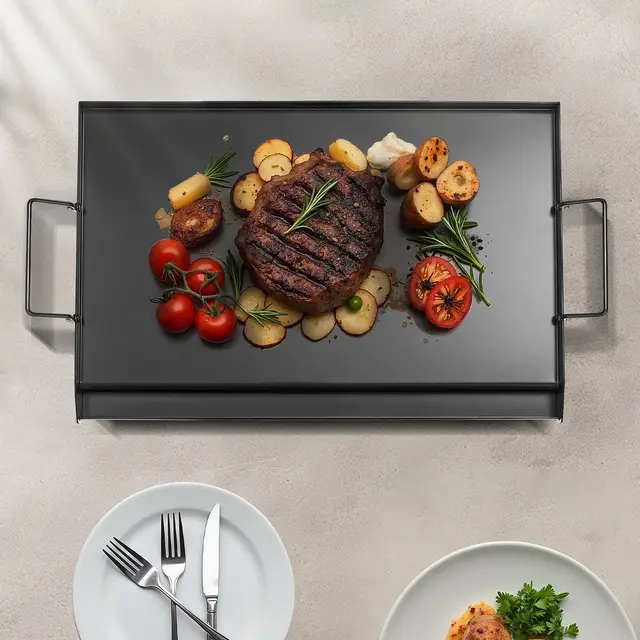 24x16 In Flat Top Griddle Carbon Steel Universal BBQ Grill Pan Cookware Black - Shop at LoveMi