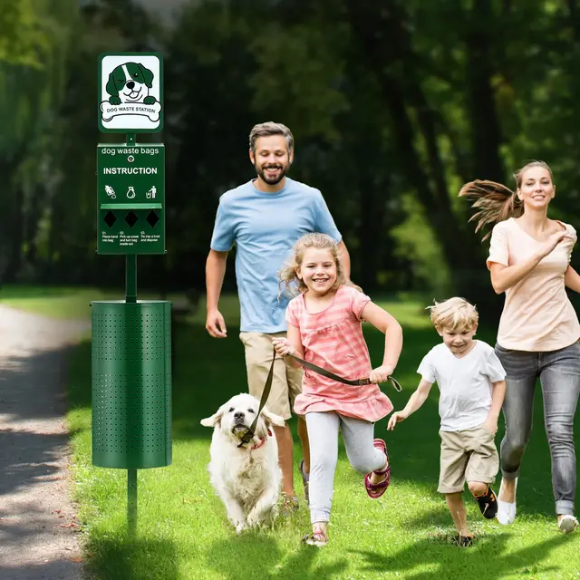 Dog Waste Station 11.5 Gallons Outdoor Dog Poop Station With 600 Bags Green - Shop at LoveMi