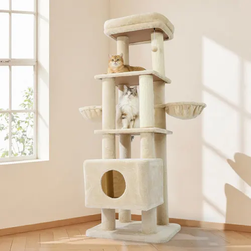 Gardner Pets Large Cat Tree For Medium To Large Cats, Heavy Duty Cat Tower With Scratch Post And Washable Top Perch. Self pickup Orders Supported V... 6Tier Enhanced Version Beige - Shop at LoveMi