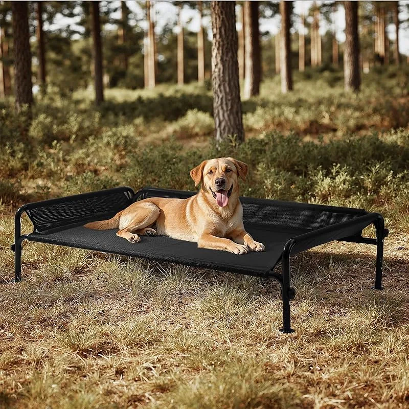 Gardner Small Dog Outdoor Waterproof Portable Breathable Mesh Pet Bed With Three Sided Guardrail Self pickup Orders Support FedEx, Ship, And UPS Lo... Blacks - Shop at LoveMi