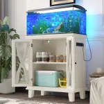 20 Gallon Fish Tank Stand With Power Outlets(4 AC 2 USB), Farmhouse Decorative Aquarium Stand Furniture With Adjustable Shelves, 10-20 Gallon Repti...
