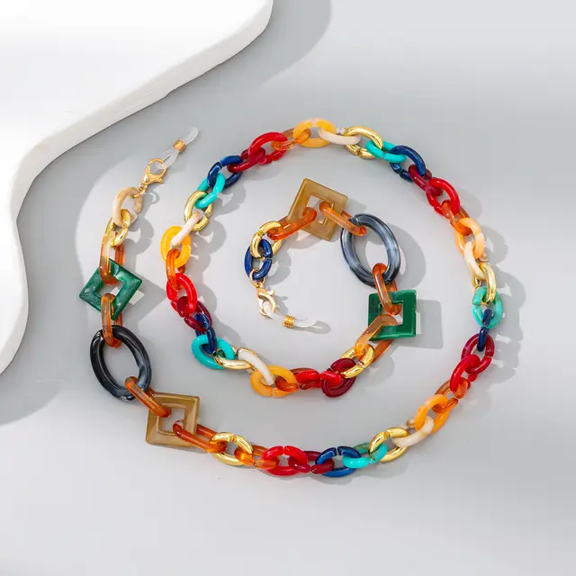 Colorful Mixed Acrylic Neckband And Eyeglass Chain Multi - Shop at LoveMi