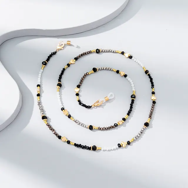 Mixed color Crystal Beaded Eyeglass Chain, A Fashionable Street Accessory, Is A Ladies' Elegant Eyeglass Rope Black - Shop at LoveMi