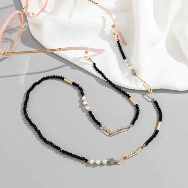 Colorful Chain Mask Chain, Fashionable Anti loss Glasses Lanyard Black - Shop at LoveMi