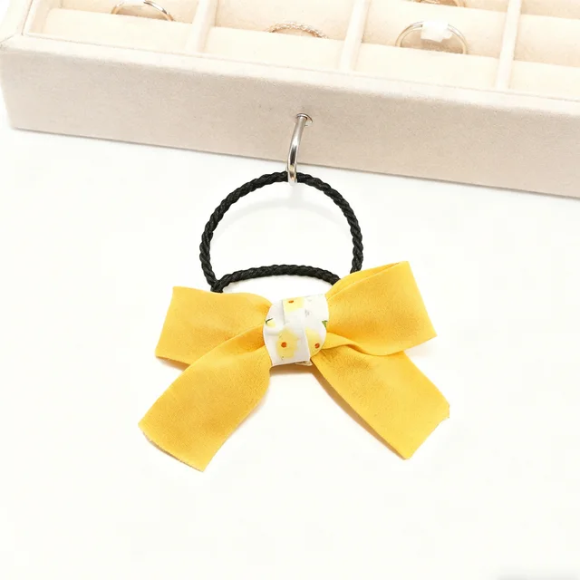 Bow Hair Ties Yellow 9764 - Shop at LoveMi