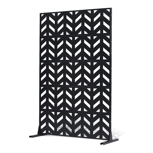 Metal Privacy Screen, 47" W X 72" H, Outdoor Privacy Screens 5 Panel, Freestanding Outdoor Divider With Stand, Decorative Garden Steel Privacy Fenc... Dlshwyspmjs7Imxjnv0 - Shop at LoveMi