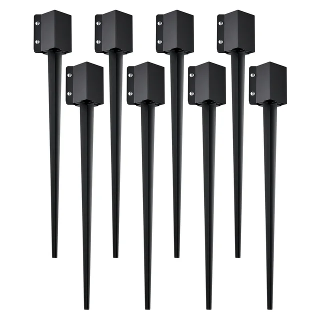 Fence Post Anchor Ground Spike, 8 Pack 36 X 4 Inches Outer Diameter (Inner Diameter 3.5 X3.5 Inches), Metal Black Powder Coated Post Stake Ground, ... Fxdd35Yc36Ycfyqffv0 - Shop at LoveMi