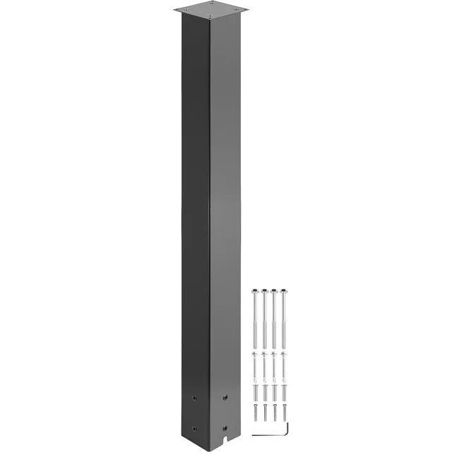 Mailbox Post, 43\" High Mailbox Stand, Black Powder Coated Mail Box Post Kit, Q235 Steel Post Stand Surface Mount Post For Sidewalk And Street Curb... Yxzzcjycgjs43Pkt0V0 - Shop at LoveMi