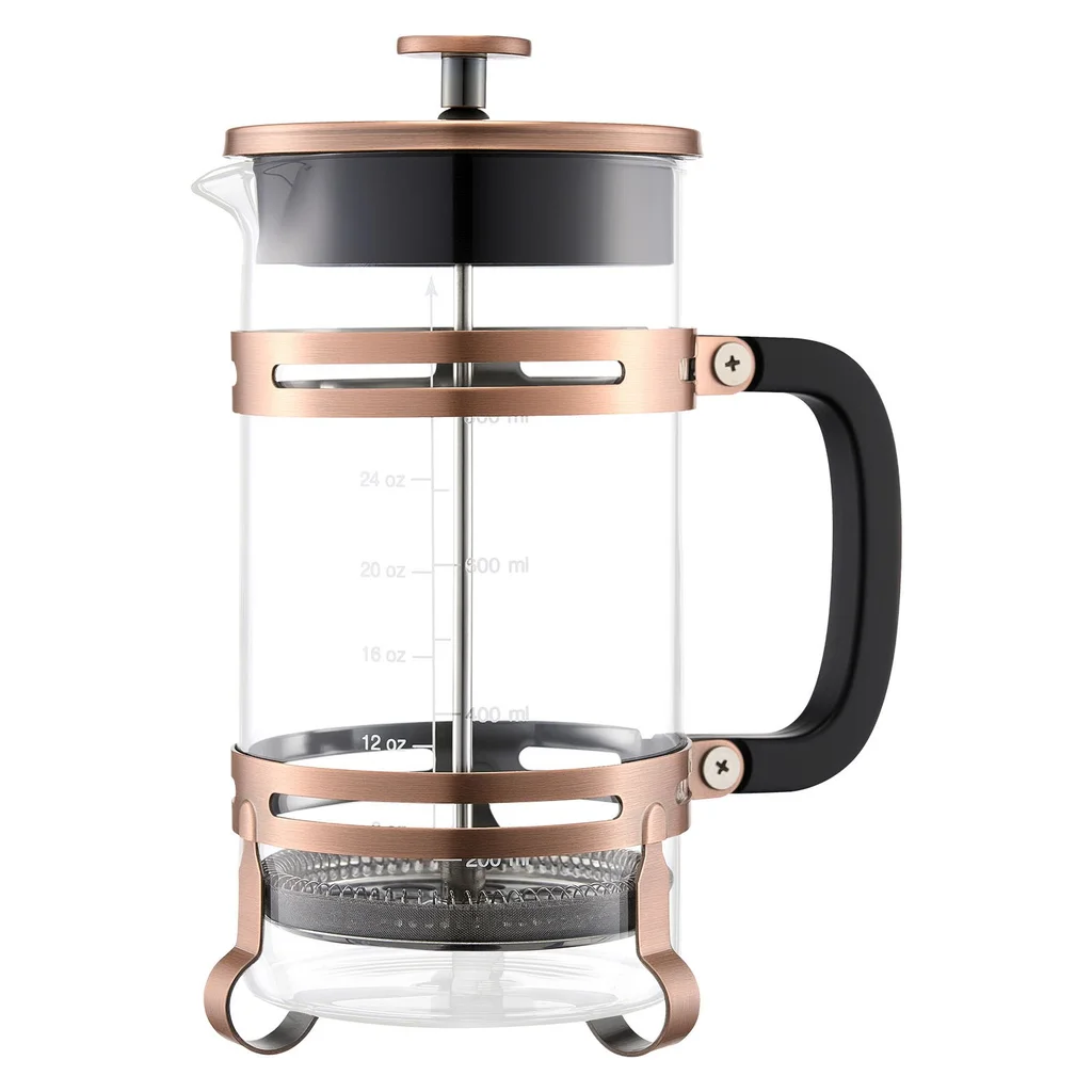 French Press Coffee Maker, 34 Ounce 1 Liter Borosilicate Glass Coffee Press Tea Maker With Stainless Steel Filter, Large Glass French Presses Cold ...