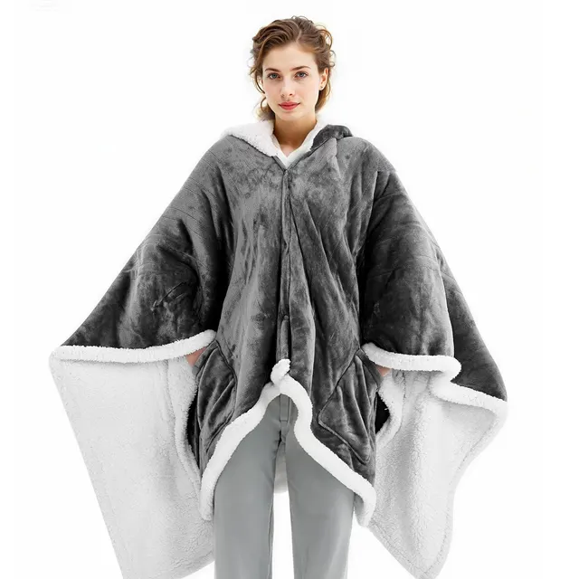 Wearable Heated Throw Blanket Electric Shawl, Portable Robe Blanket Hoodie For Women, 5 Heating Levels, 3H Auto Shut Off, Overheat Protection,Winte... Gray - Shop at LoveMi