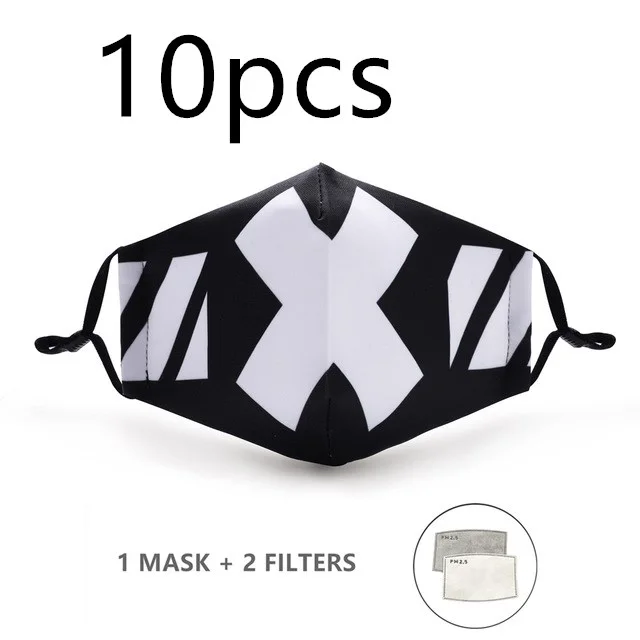 Printed adjustable ear hook hot air cotton mask Photo Color - Shop at LoveMi