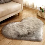 Plush Heart Shaped Carpet Non-Slip Mat Fluffy Rug Floor Mat Blanket Sofa Cushion Foot Pad Carpets For Living Room Home Decor - Gray
