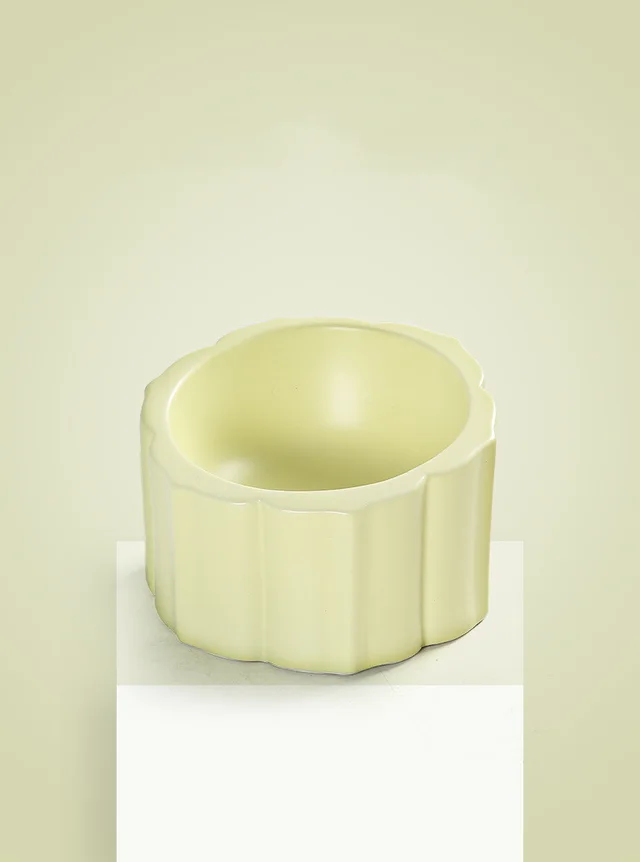 Ceramic cat bowl dog bowl Light Yellow - Shop at LoveMi