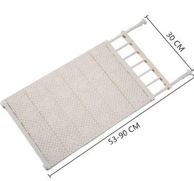 Space saving Adjustable Wall mounted Kitchen Closet Storage Rack Beige - Shop at LoveMi