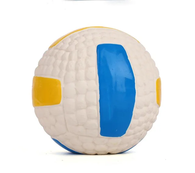 Dog toy bite proof teeth molar latex toy ball pet interactive sound training ball pet supplies Volleyball 9.5Cm - Shop at LoveMi